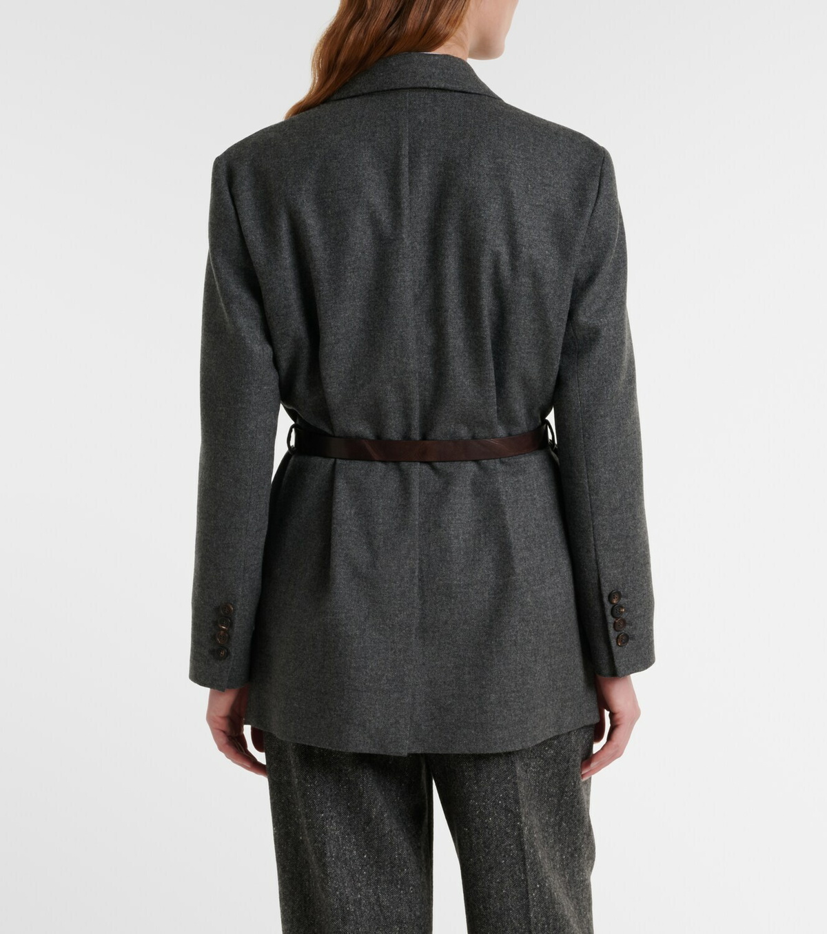 Brunello Cucinelli Belted wool and cashmere blazer