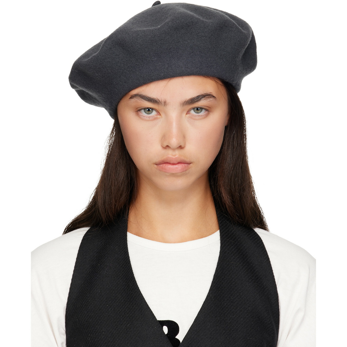 Maison Margiela Gray 4-Stitch Wool Beret