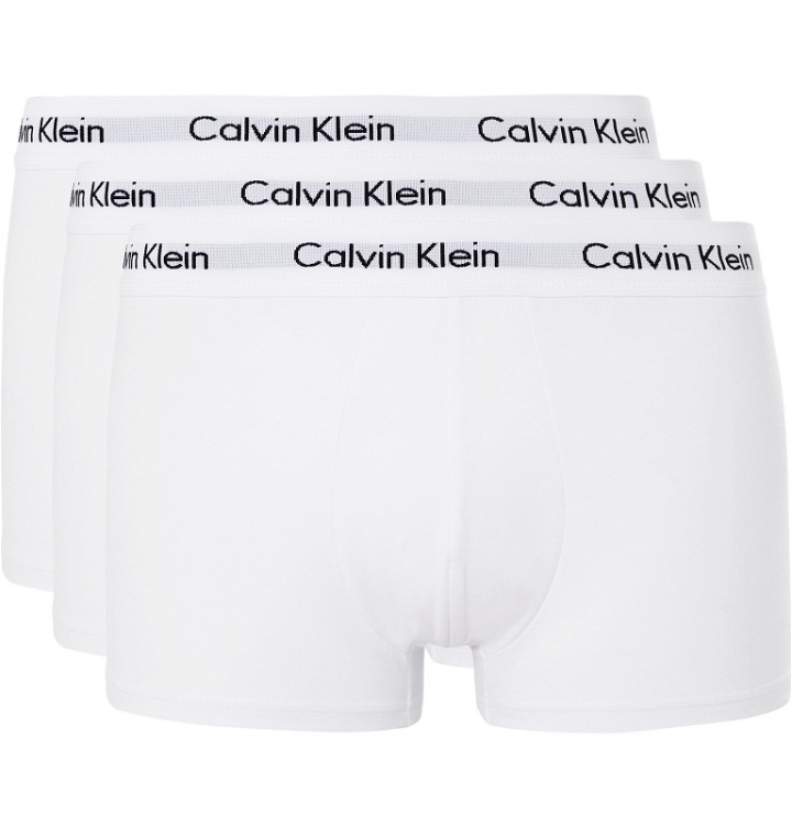 Photo: Calvin Klein Underwear - Three-Pack Low-Rise Stretch-Cotton Boxer Briefs - White