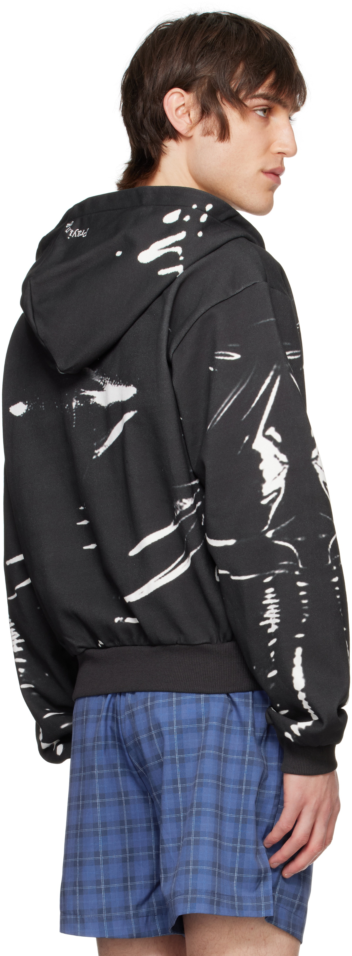 Praying Black Latex Printed Hoodie