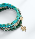 Sydney Evan Set of 4 14kt gold beaded bracelets with gemstones