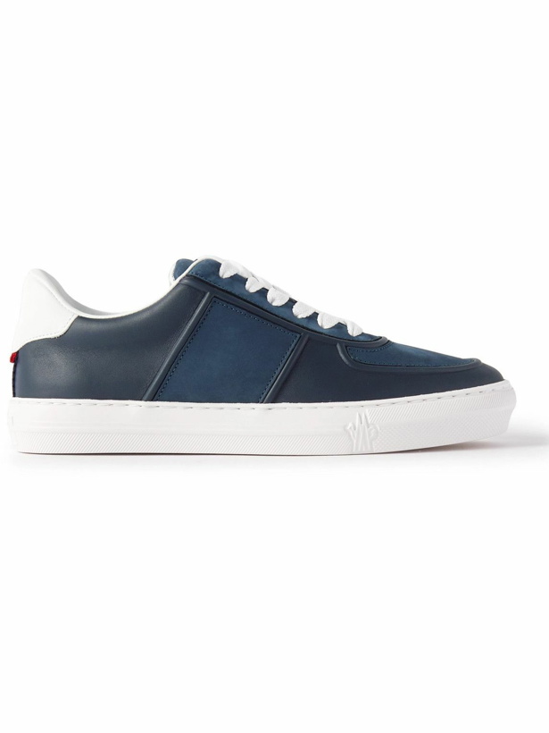 Photo: Moncler - Neue York Leather and Suede Sneakers - Blue