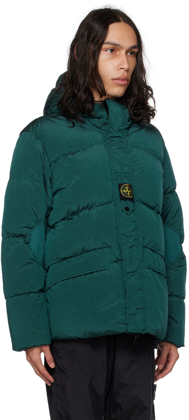 Stone island green puffer 2024 jacket