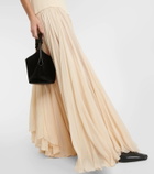 Khaite Zeke satin and silk chiffon maxi dress