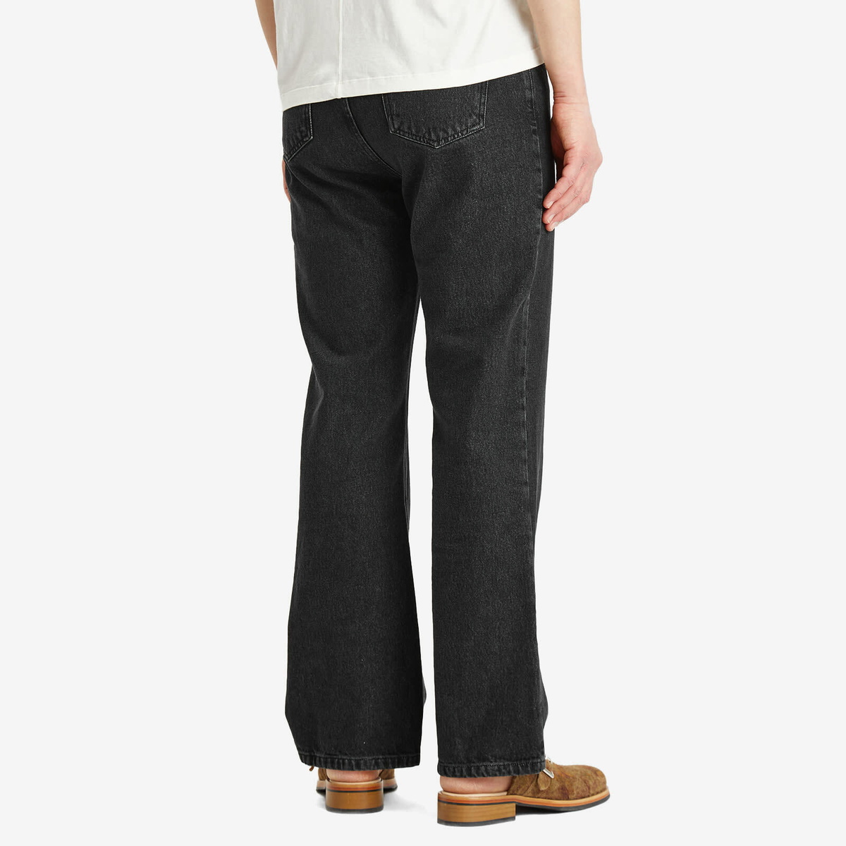 Second/Layer Men's Relaxed Baggy Washed Denim Jeans in Black Stone Wash