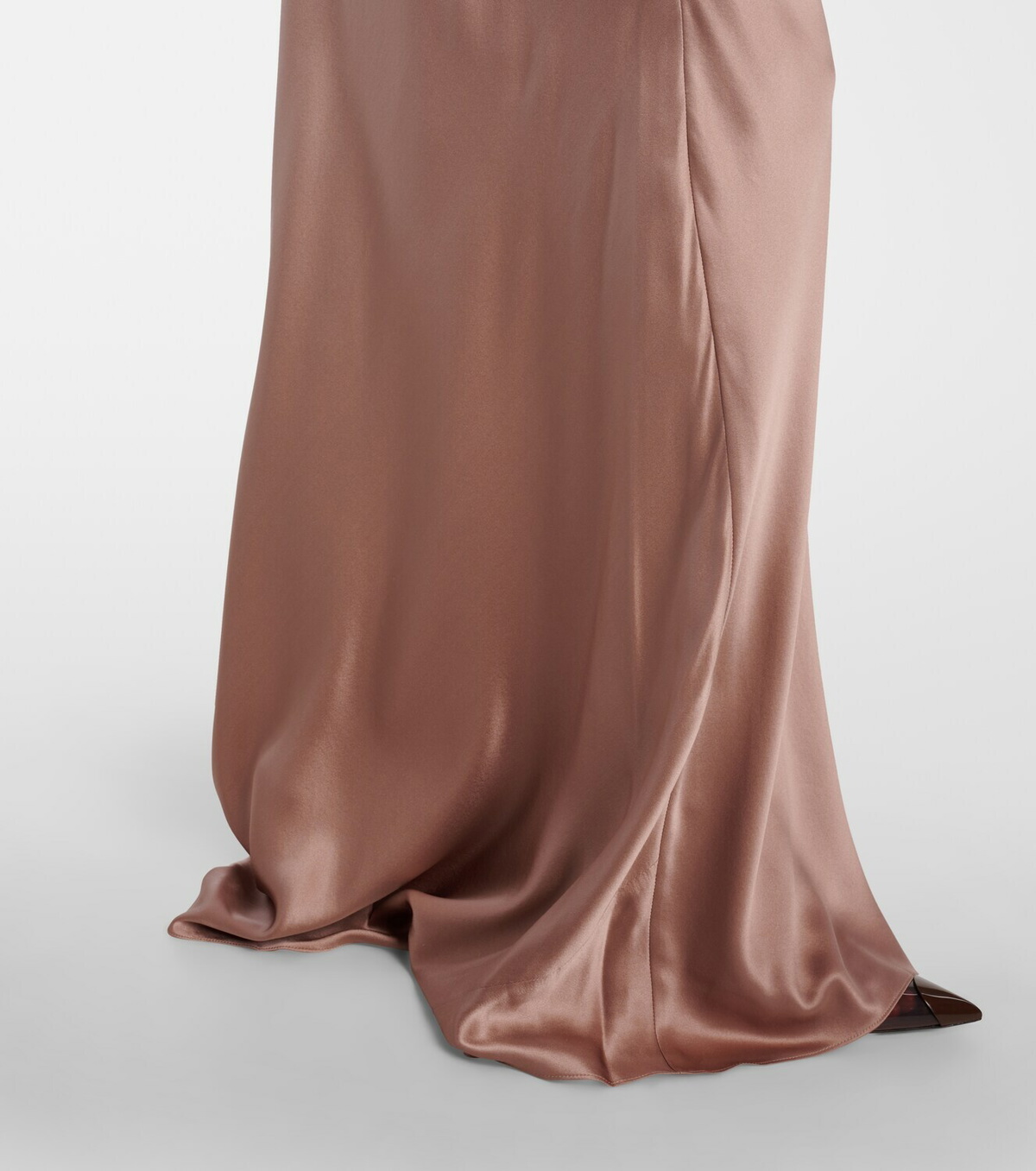 The Sei Ruched strapless silk satin corset dress