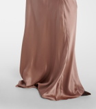 The Sei Ruched strapless silk satin corset dress