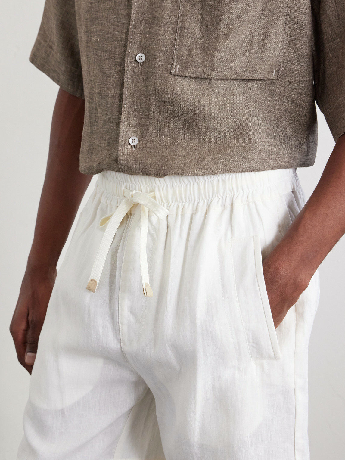 Eleventy - Straight-Leg Linen Shorts - White