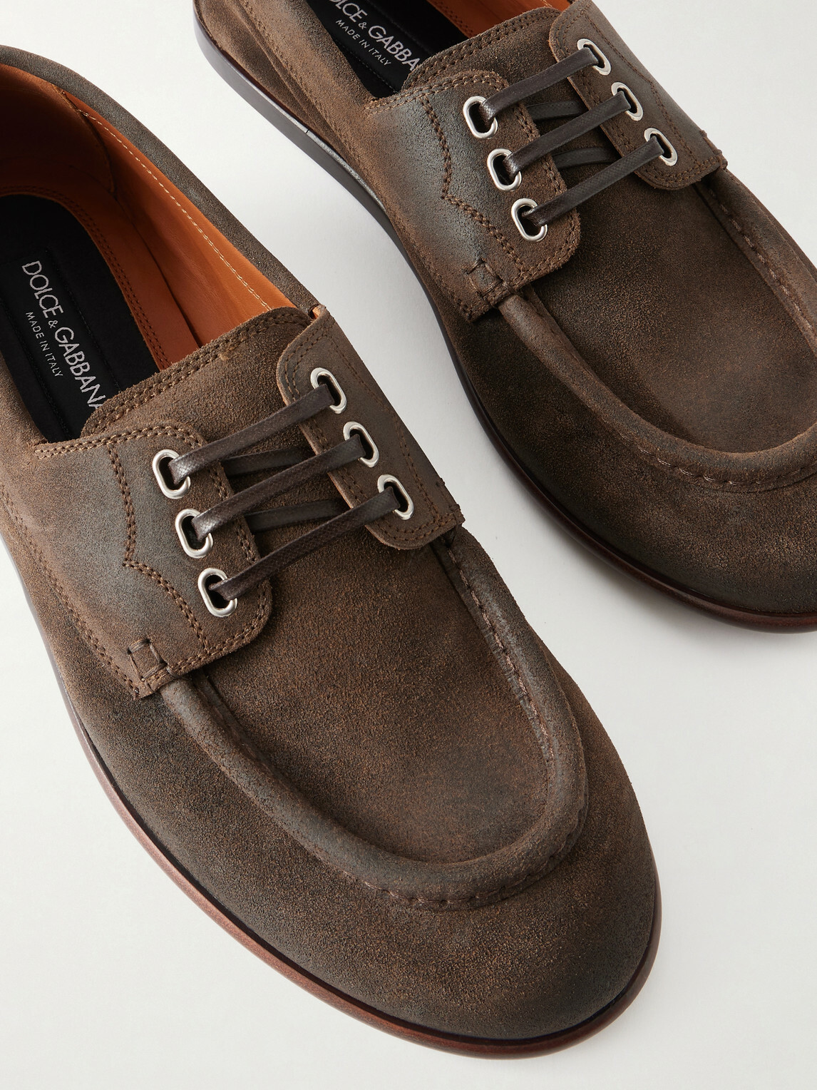 Dolce&Gabbana - Crosta Suede Loafers - Brown