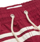 Atalaye - Roya Short-Length Striped Swim Shorts - Red