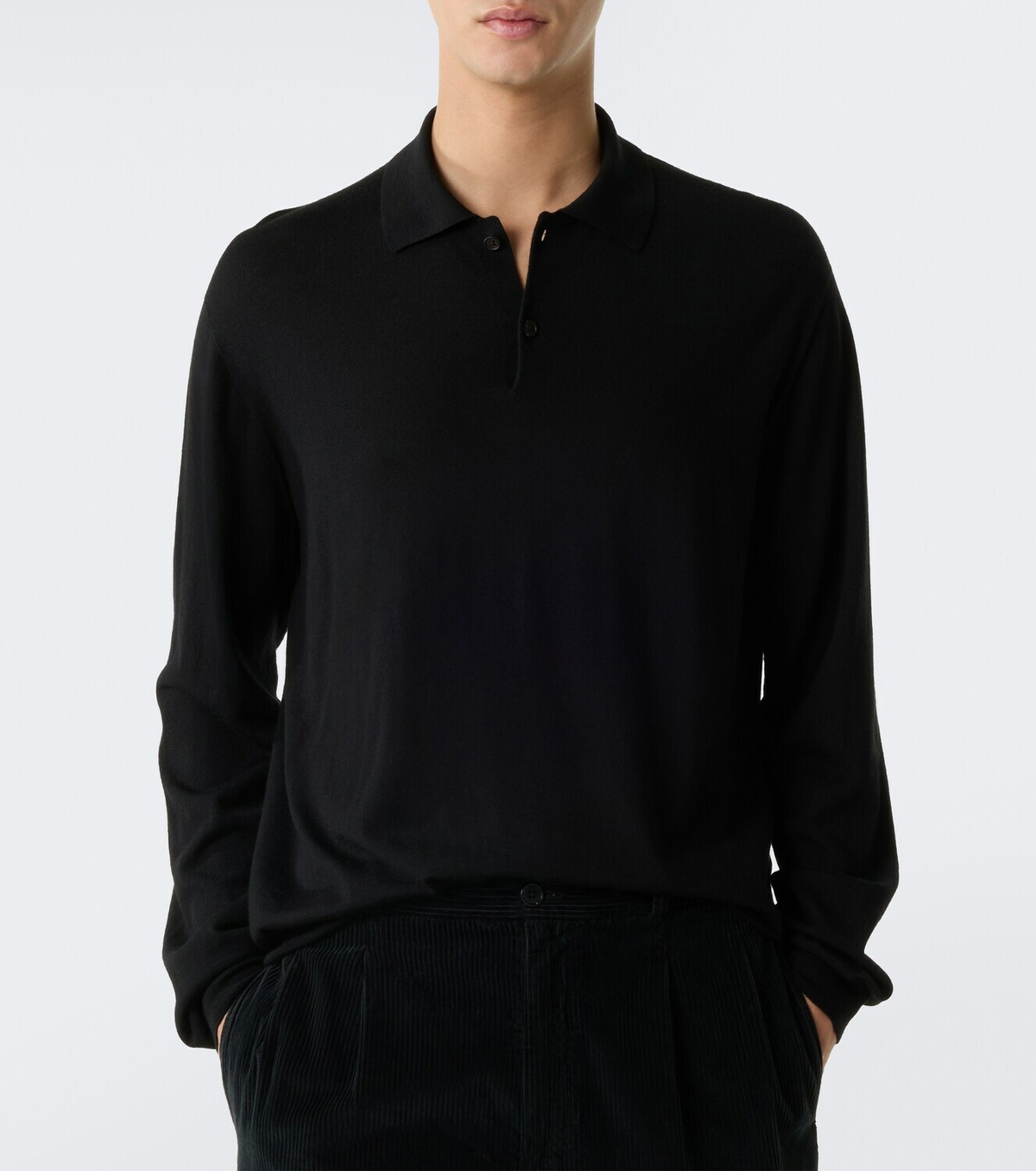 The Row Blainy wool and cashmere polo sweater