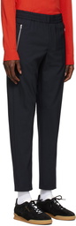 PS by Paul Smith Navy Wool Drawstring Trousers