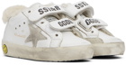 Golden Goose Baby White Shearling Old School Velcro Sneakers