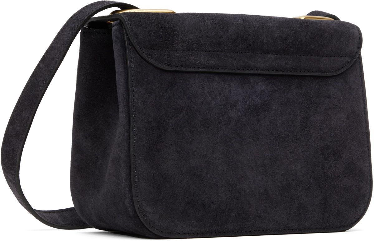 Black Linda Crescent Crossbody w/ Braided Strap