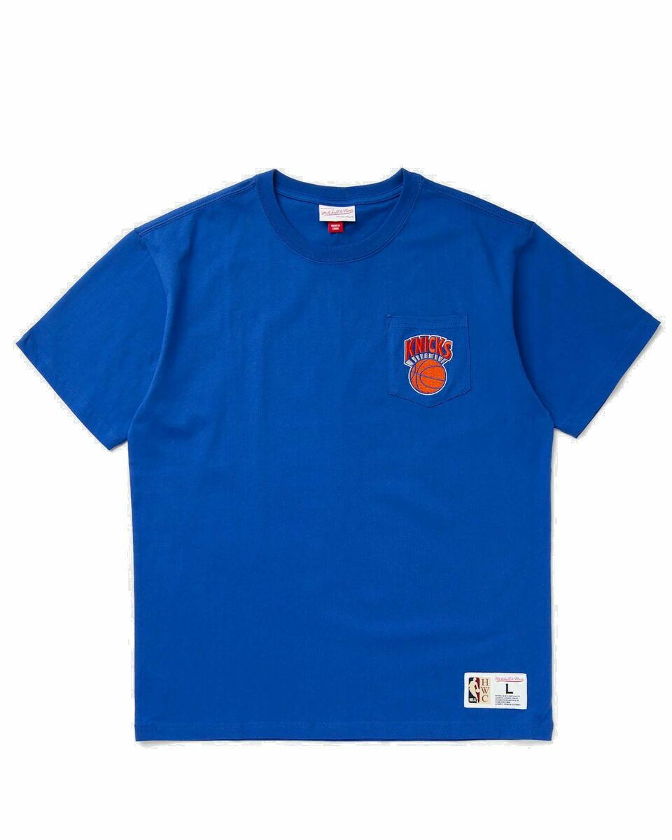 Photo: Mitchell & Ness Nba Premium Pocket Tee New York Knicks Blue - Mens - Shortsleeves/Team Tees