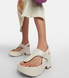 Loewe Ease leather platform thong sandals