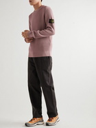 Stone Island - Logo-Appliquéd Ribbed Wool Sweater - Pink