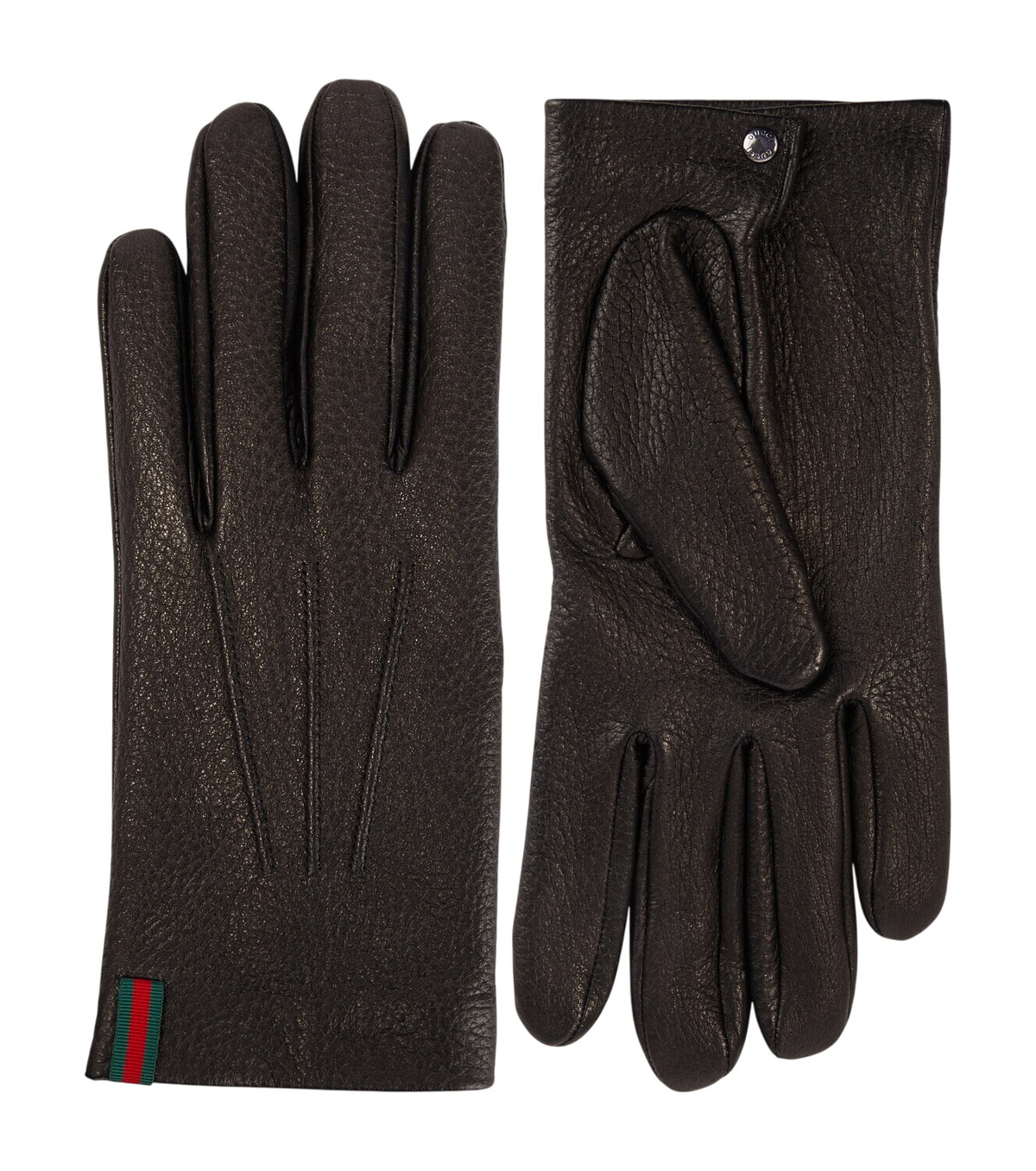 GUCCI - Leather-Trimmed Logo-Jacquard Nylon Gloves - Black Gucci