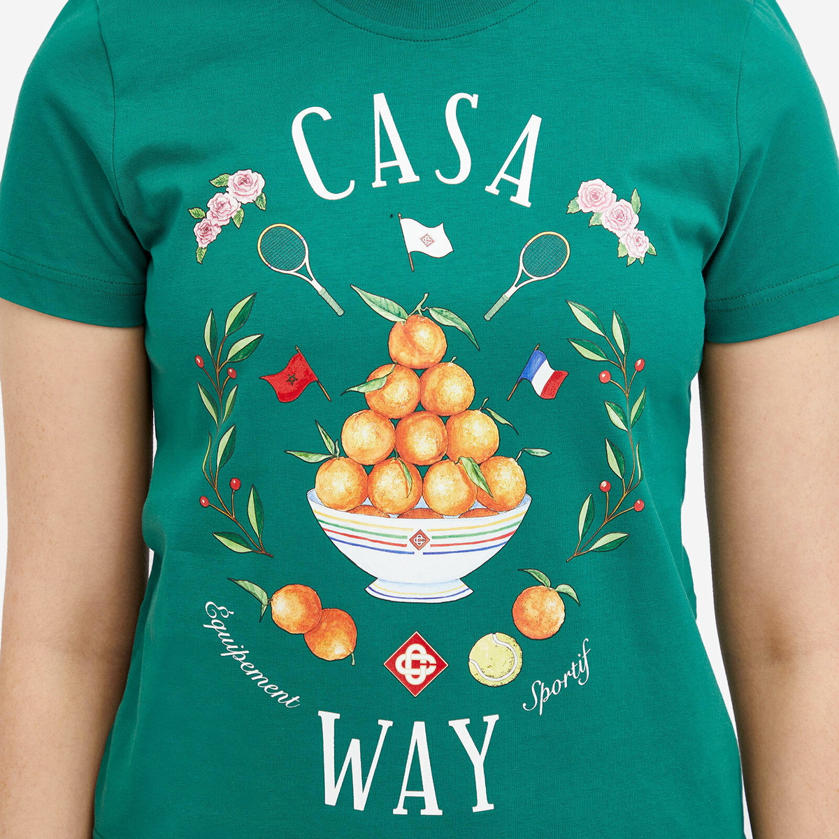 Casablanca Women's Casa Way Fitted T-Shirt in Green Casablanca
