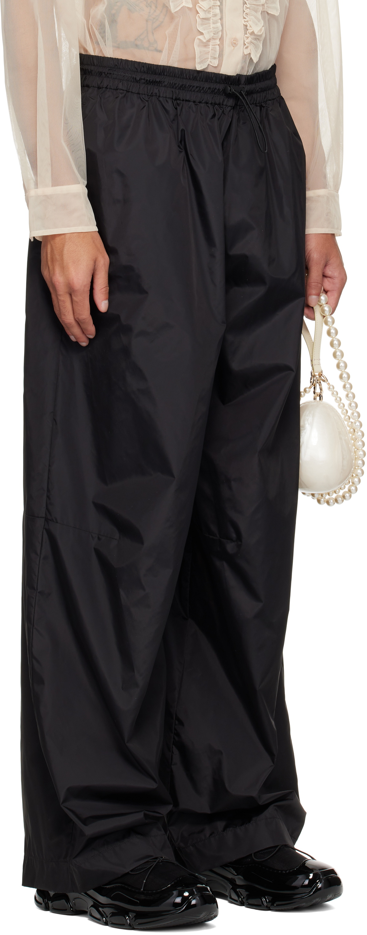 Simone Rocha Black Wide Leg Track Pants Simone Rocha