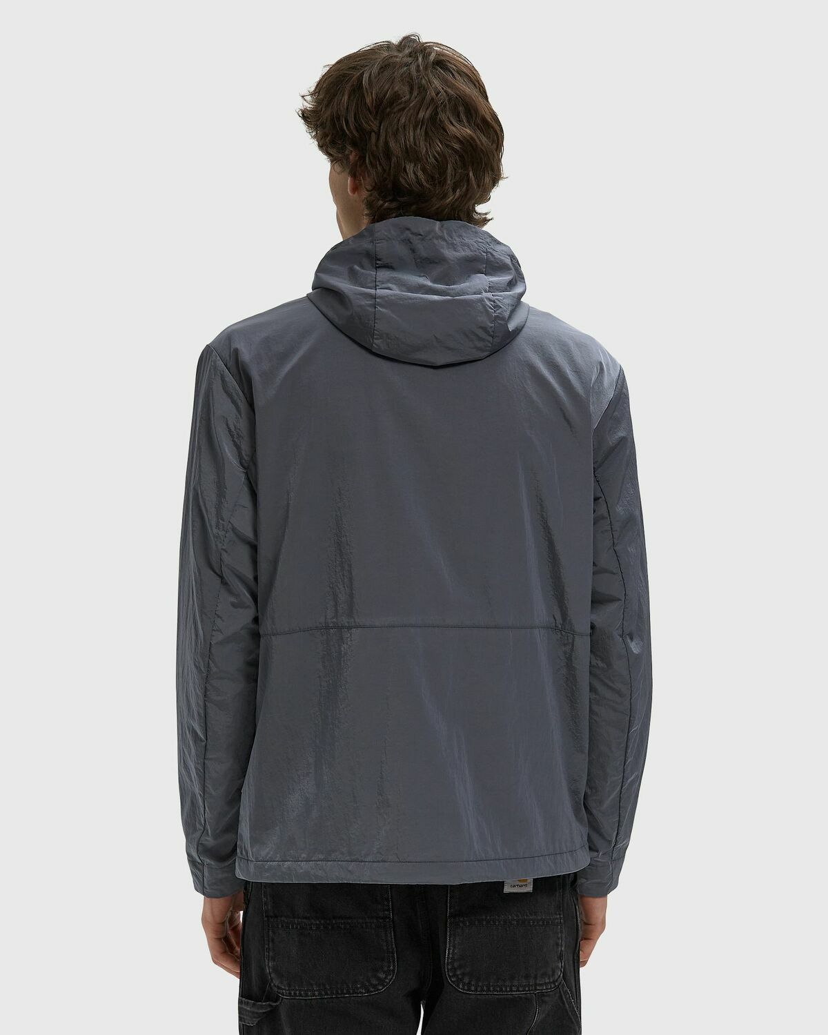 SHINY NYLON HOODED JACKET