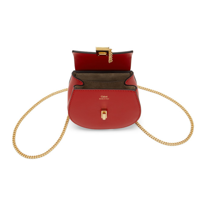 chloe drew mini backpack Chloe Red Mini Drew Backpack Chloe