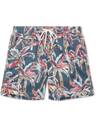 Hartford - Mid-Length Printed Swim Shorts - Blue