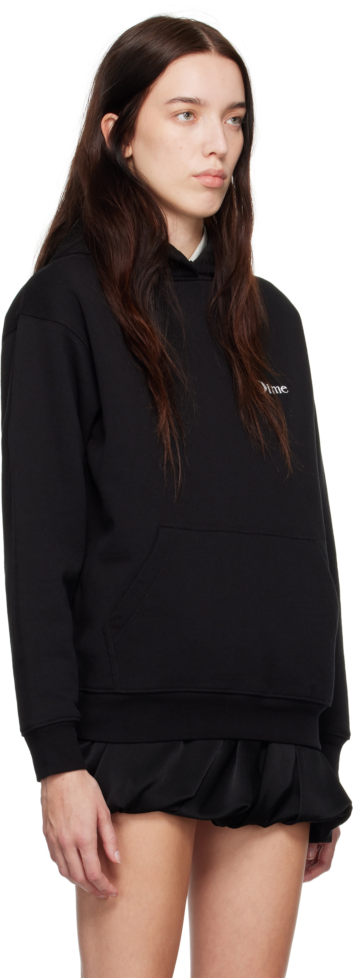 Dime Black Classic Small Logo Hoodie Dime