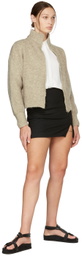 DRAE Beige Trilly Zip-Up Sweater
