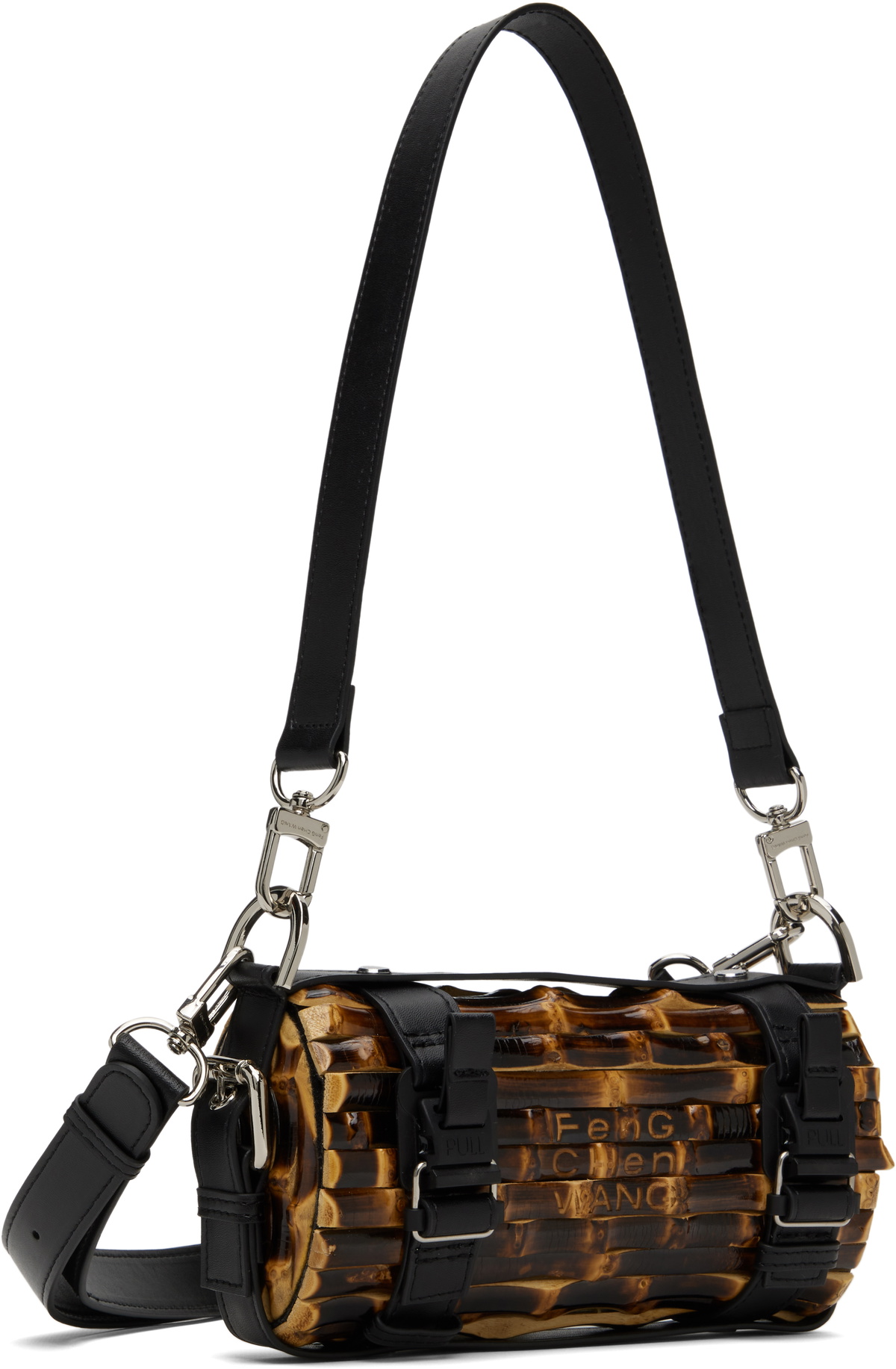Feng Chen Wang Brown & Black Cylindrical Bamboo Bag Feng Chen Wang