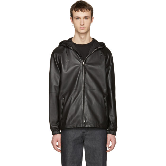 Loewe Reversible Black Lambskin Hooded Jacket
