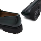 Bass Weejuns Men's Larson Step Lug Moc in Dark Green Leather