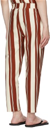 Opening Ceremony Off-White & Brown Jersey Striped Lounge Pants