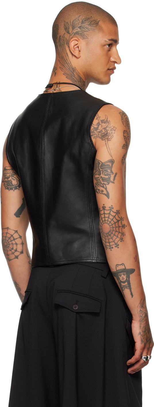 LU'U DAN Black Tailored Leather Vest