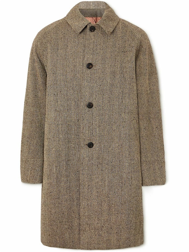 Photo: Visvim - Remi Herringbone Wool, Linen and Silk-Blend Tweed Coat - Brown