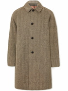 Visvim - Remi Herringbone Wool, Linen and Silk-Blend Tweed Coat - Brown