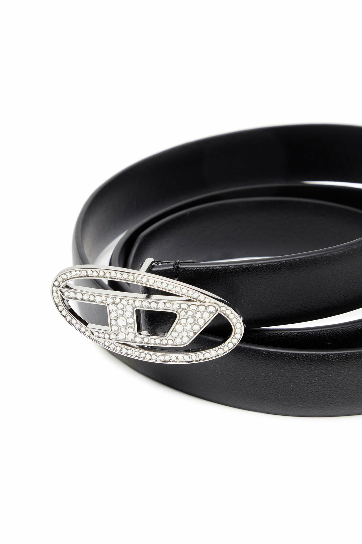 DIESEL☆ Slim leather belt with crystal buckle Diesel Slim leather belt with crystal buckle - Belts Womens