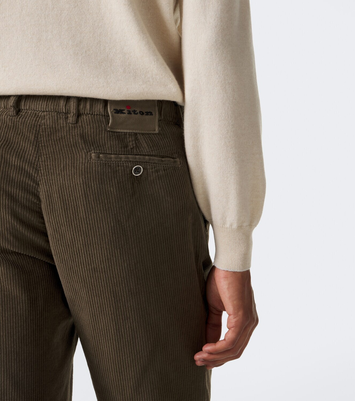 Kiton Cotton corduroy tapered pants