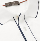 Loro Piana - Slim-Fit Contrast-Tipped Cotton-Jersey Polo Shirt - White