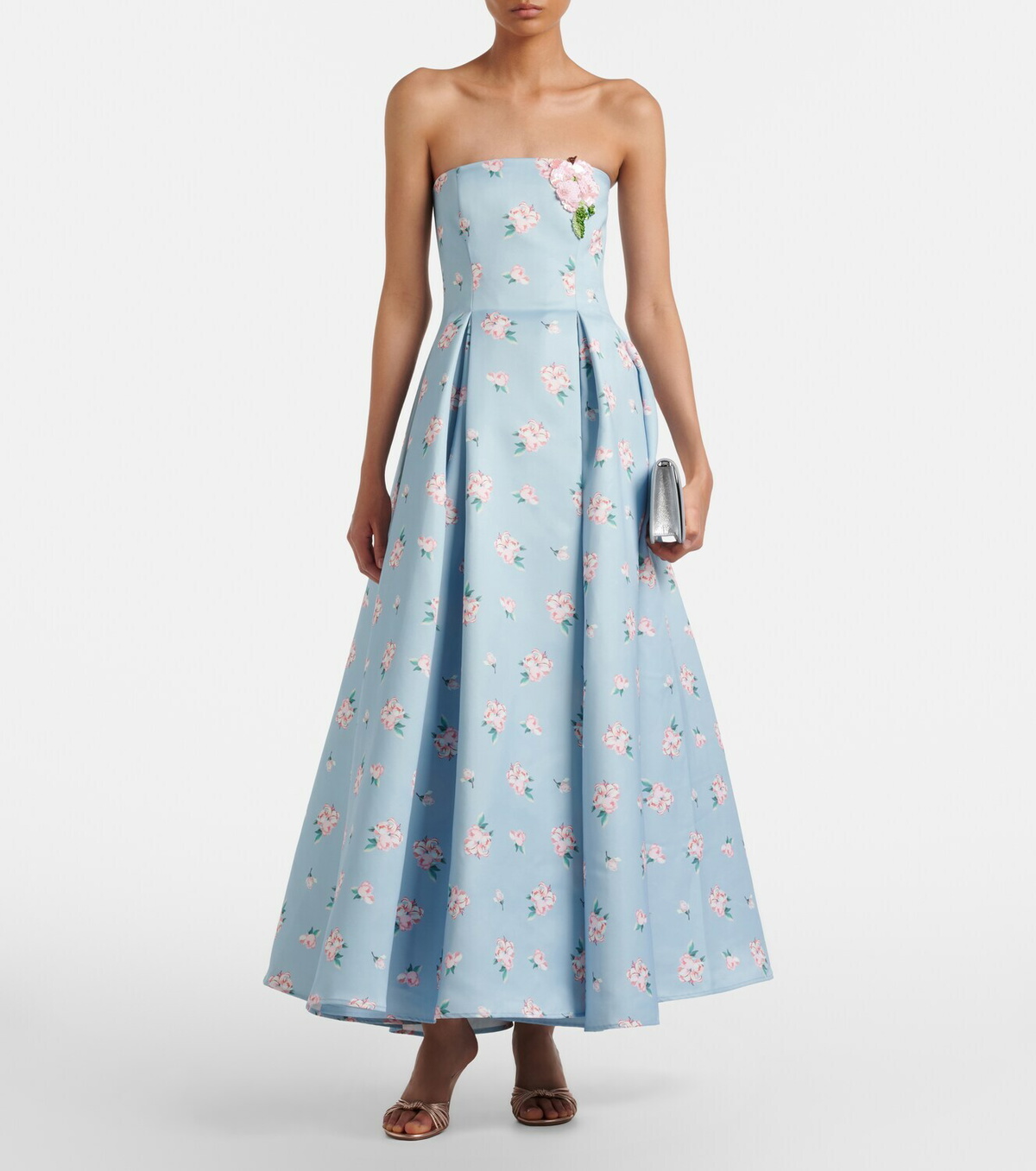 Leo Lin Nora floral bustier gown
