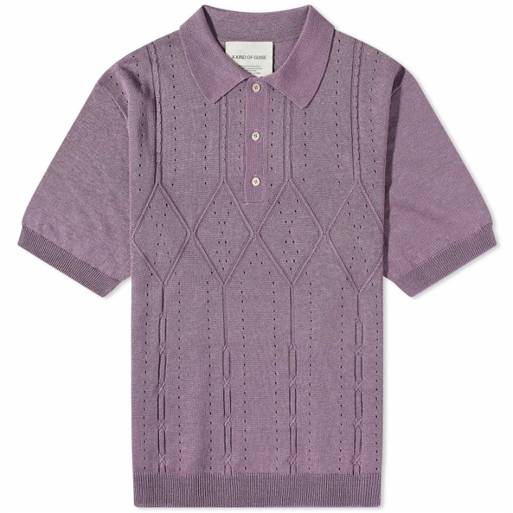 Photo: A Kind of Guise Men's Ferrini Knit Polo Shirt in Aubergine