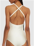 GUCCI Shimmery Stretch Jersey Swimsuit with logo