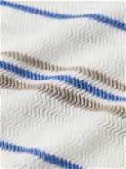 Loro Piana - Striped Herringbone Linen T-Shirt - White