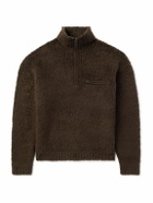 Auralee - Boa Wool-Blend Bouclé Half-Zip Sweater - Brown