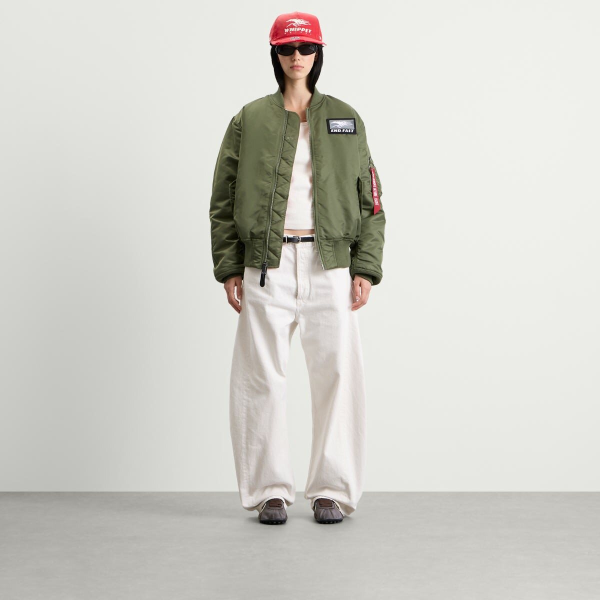 END. x Alpha Industries MA-1 Bomber Jacket in Olive