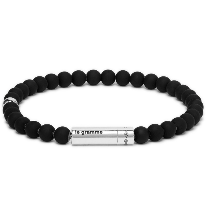 Photo: Le Gramme - Sterling Silver Beaded Bracelet - Black