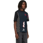 Marine Serre Black Regenerated Graphic Jersey Crewneck T-shirt