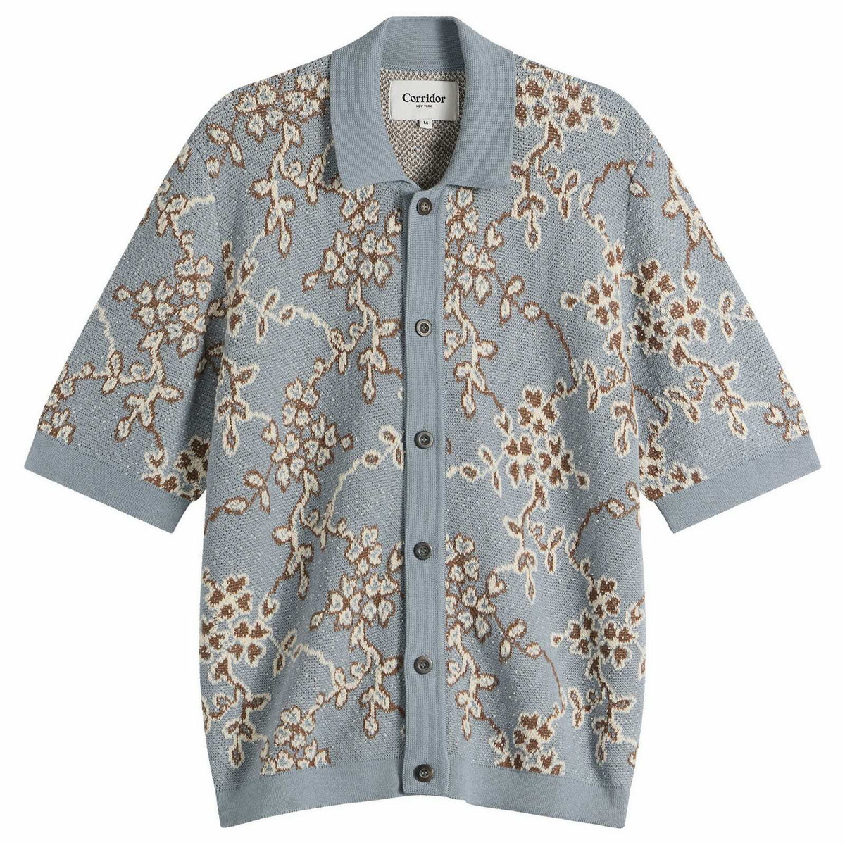 Corridor Men's Trellis Knit Shirt in Light Blue