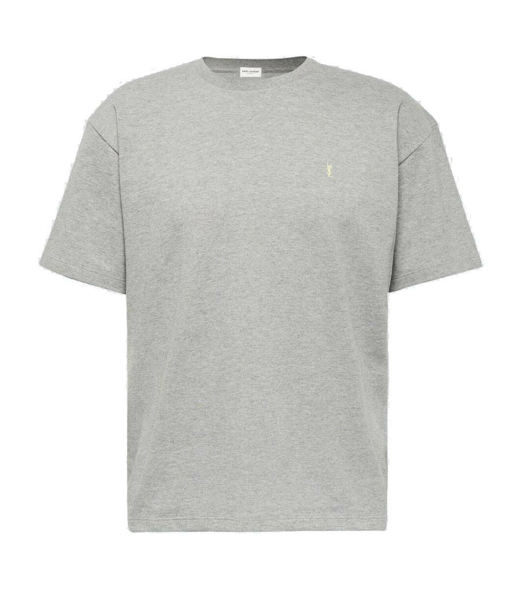Saint Laurent Cassandre cotton-blend piqué T-shirt Saint Laurent