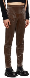 Mugler Brown Embossed Trousers